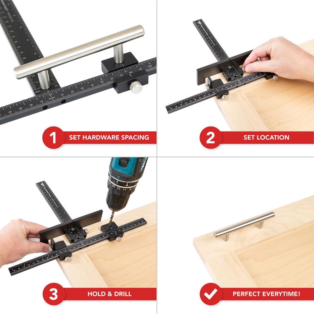 Precision Black Aluminum Cabinet Hardware Jig