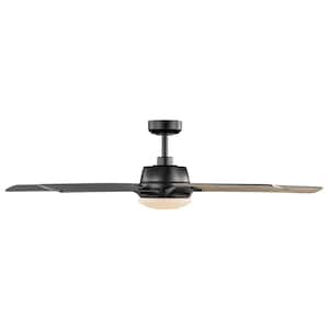 Greenhaven 60 in. White Color Changing LED Matte Black Smart Ceiling Fan with Light Kit and Remote Powered by Hubspace