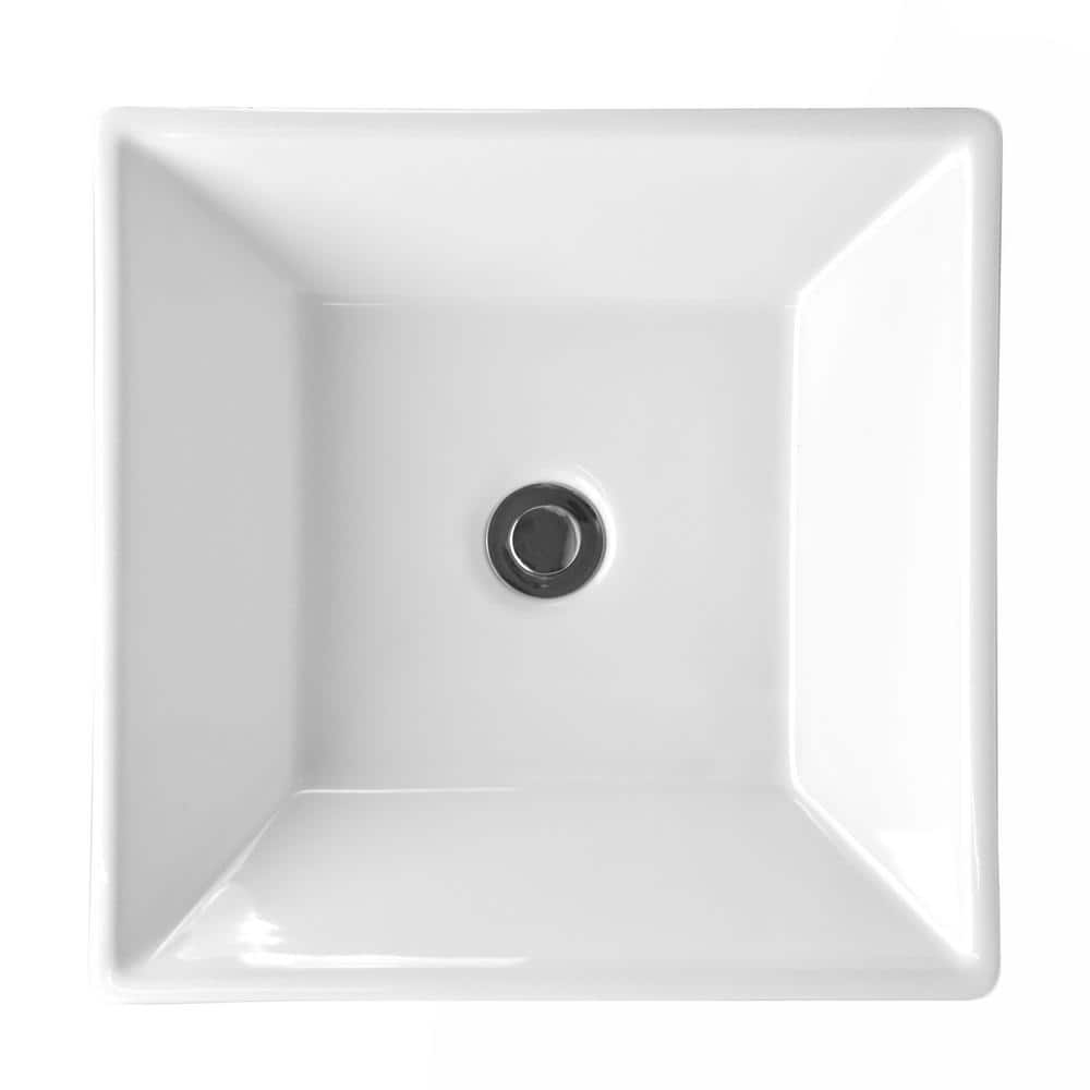 Havasu 16'' White Ceramic Square Above-Counter Bathroom Sink