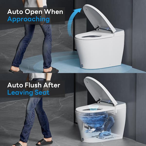 Casta Diva Elongated Electric Smart Bidet Toilet 1.06GPF with Heated Seat and Foot Sensor
