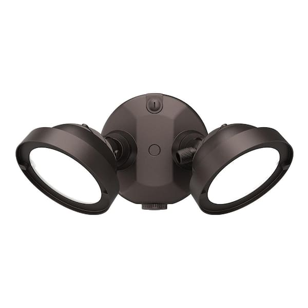 HALO TGS 150-Watt 0° Bronze Outdoor Integrated LED Flood Light with Dusk to Dawn