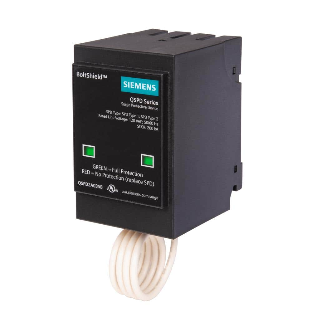 Siemens Boltshield QSPD 35 Amp, 120-Volt/240-Volt, Single Phase, 2-Pole,  Type 1 Surge Protective Device QSPD2A035B - The Home Depot