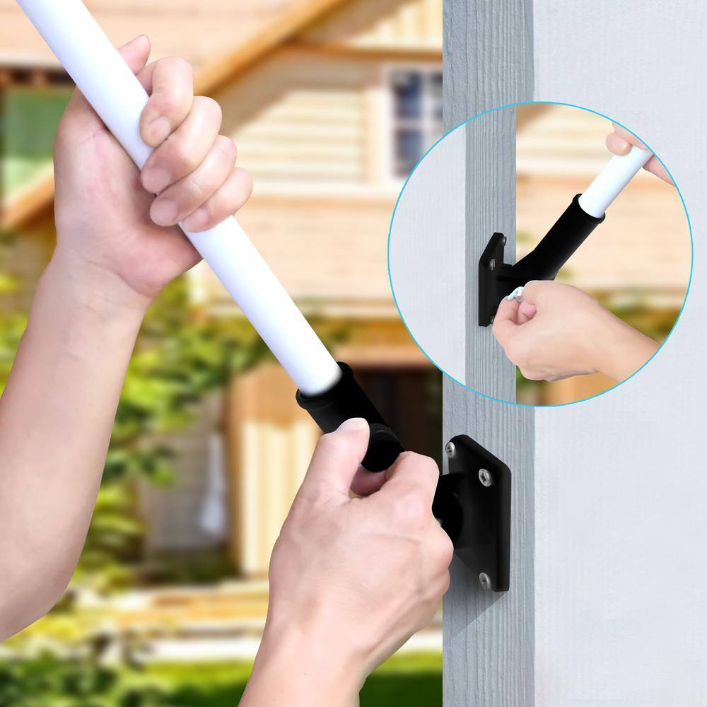 Black Adjustable Aluminum Flag Pole Bracket with Hardware