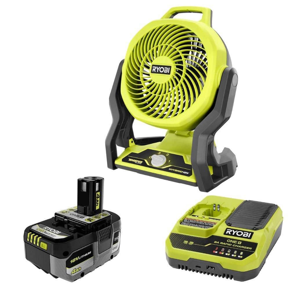ONE+ 18V Cordless Hybrid WHISPER SERIES 7-1/2 in. Fan with ONE+ 18V 4.0 Ah HIGH PERFORMANCE Starter Kit price history on PriceWatchPro