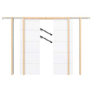 TENONER 60 in. x 80 in. White Primed 6 Panel Hollow Core Wood