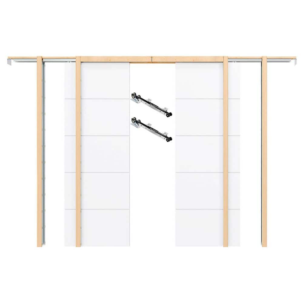 TENONER (32x2) 64 in. x 80 in. 5 Panel Primed Engineered Wood