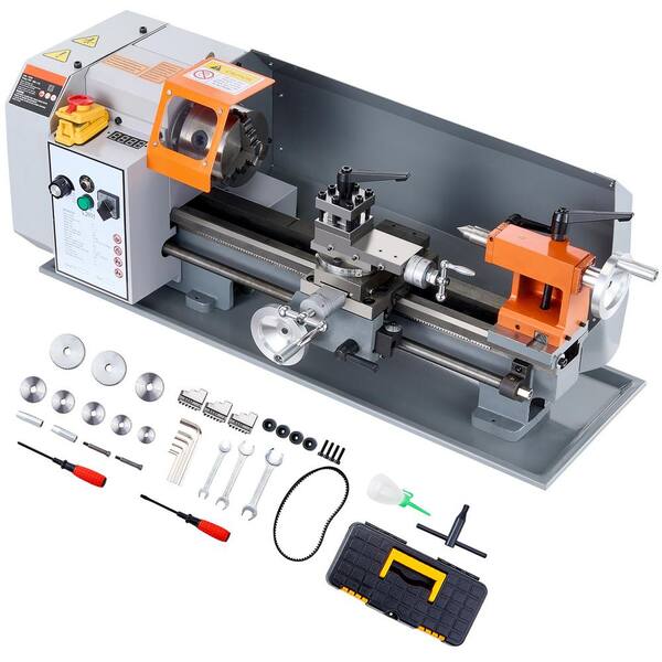 thumbnail image 2 of Erie Tools 7x14 Mini Metal Bench Top Variable Speed Lathe And Carbide Cutter Kit 2 of 11