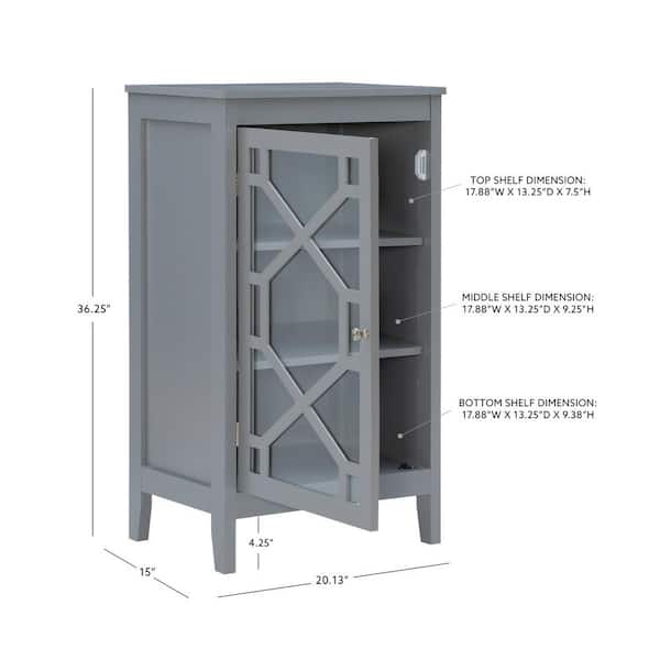 Linon Home Decor Maxwell Grey Small Accent Storage Cabinet with