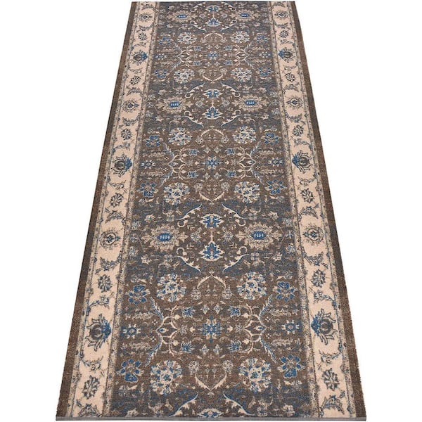 Antique Collection Series Vintage Persian Mahal Gray 32 in. x 2 ft. Your Choice Length Stair Runner