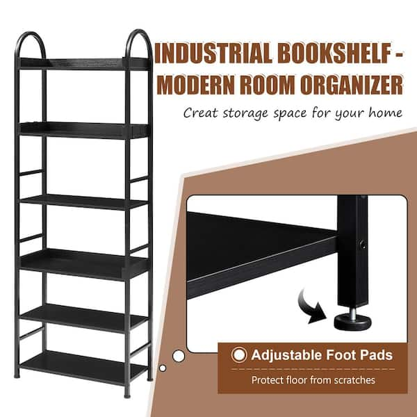 6 Tier Bookshelf,70.8 Inch Tall Bookcase Shelf Storage Organizer