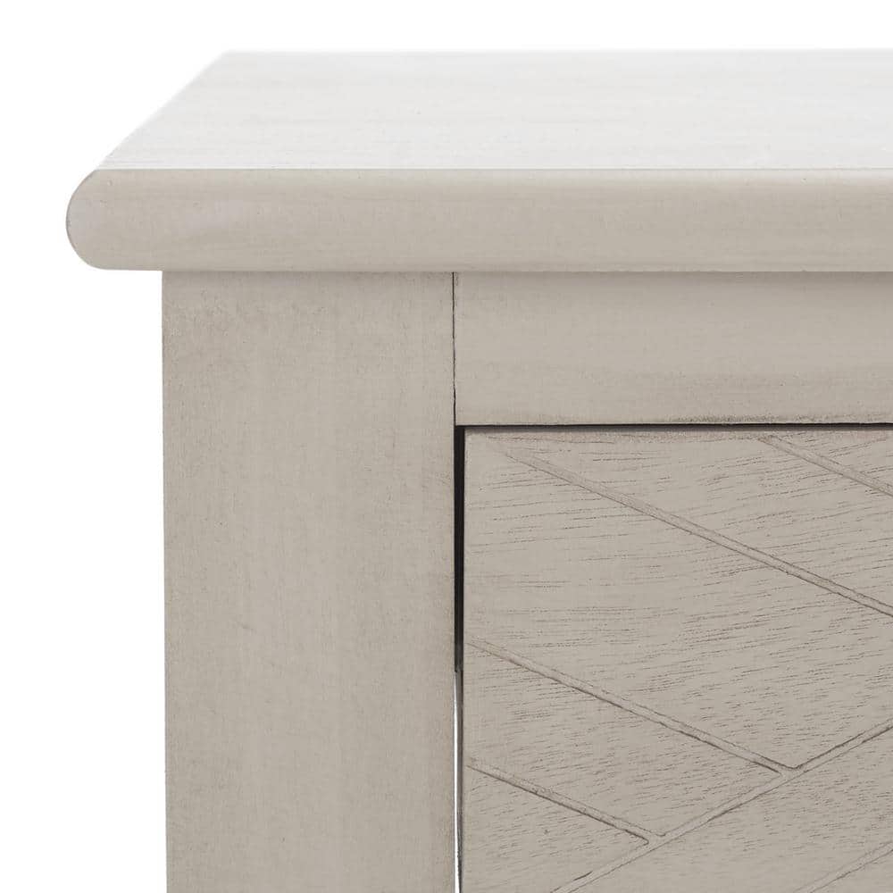 Taupe Wood Writing Desk with Chevron Drawers