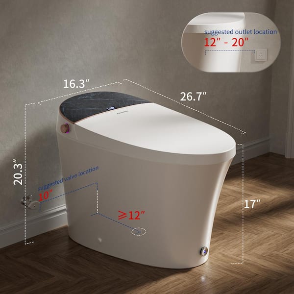 Casta Diva Elongated Electric Bidet Toilet with Auto Foam Layer, Flush & Nightlight
