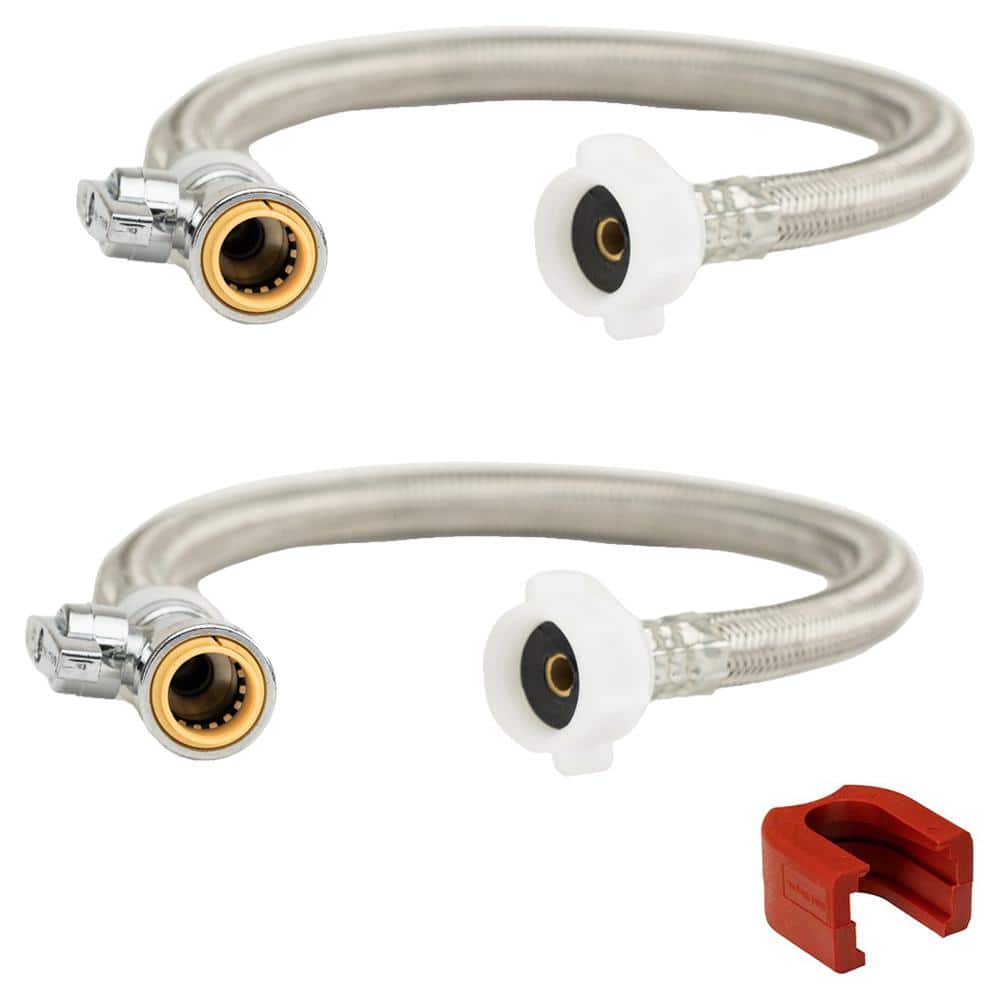 1/2 in. Push-to-Connect x 7/8 in. Ballcock x 18 in. Straight Stop Toilet Connector with Slip Clip Release Tool (2-Pack) price history on PriceWatchPro