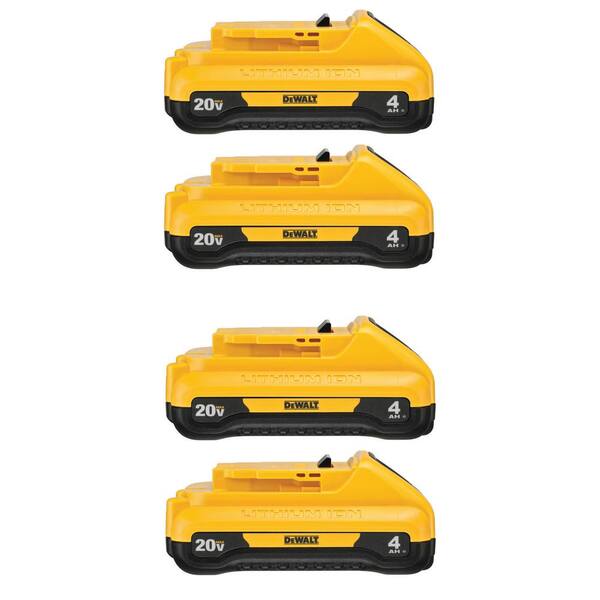 DEWALT 20V MAX Lithium-Ion 4.0Ah Compact Battery Pack (4-Pack)