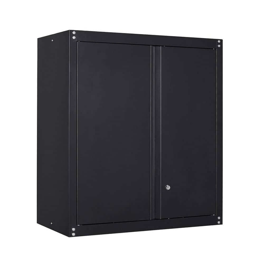 Tileon 25.98 in. W x 13.78 in. D x 27.95 in. H Black Steel Bathroom