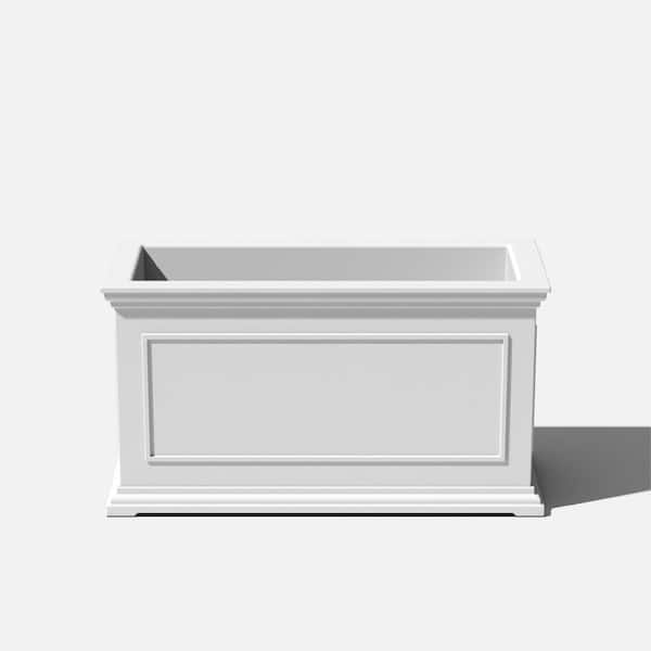 Brixton Series 33 in. L White Plastic Planter