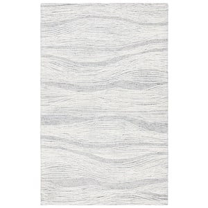 Metro Gray/Ivory 6 ft. x 9 ft. Abstract Waves Area Rug
