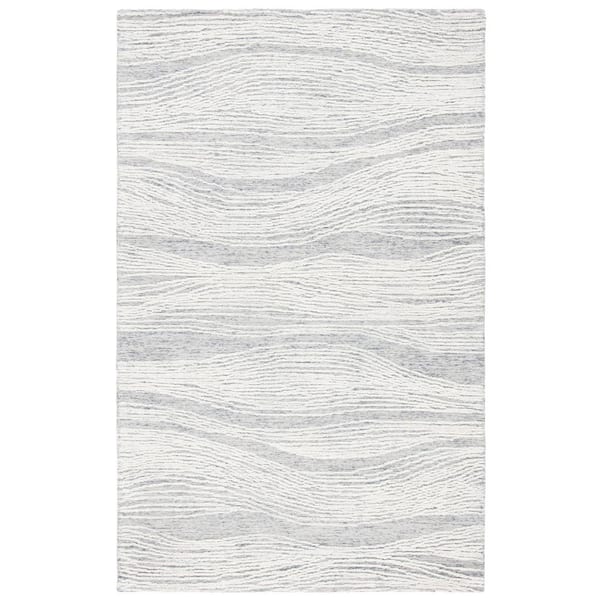 SAFAVIEH Metro Gray/Ivory 6 ft. x 9 ft. Abstract Waves Area Rug