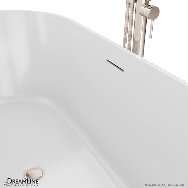 DreamLine Charisma 67 in. x 29 in. Freestanding Acrylic Soaking