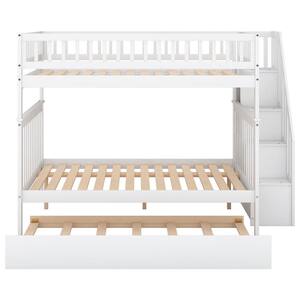 Harper & Bright Designs White Full over Full Bunk Bed with Twin Size ...