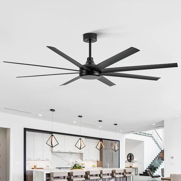 Melissa 72 in. 6 Fan Speeds Ceiling Fan in Black with Remote Control Included