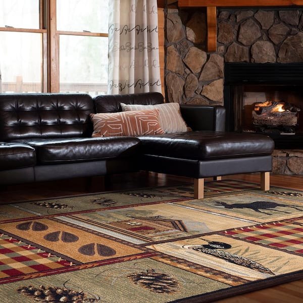 Nature Lodge Multi-Color 8 ft. x 11 ft. Indoor Area Rug