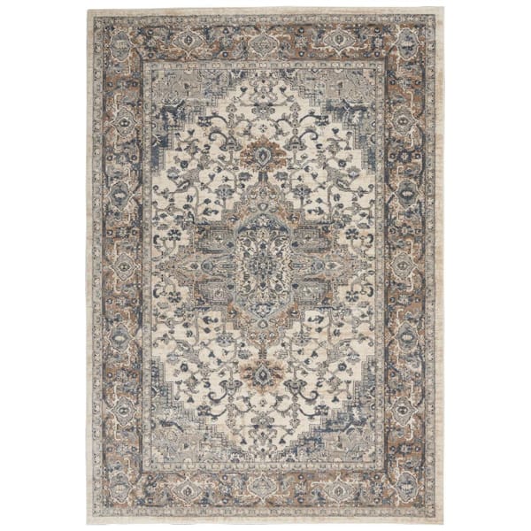 Nourison Concerto Ivory/Grey 4 ft. x 6 ft. Persian Modern Area Rug