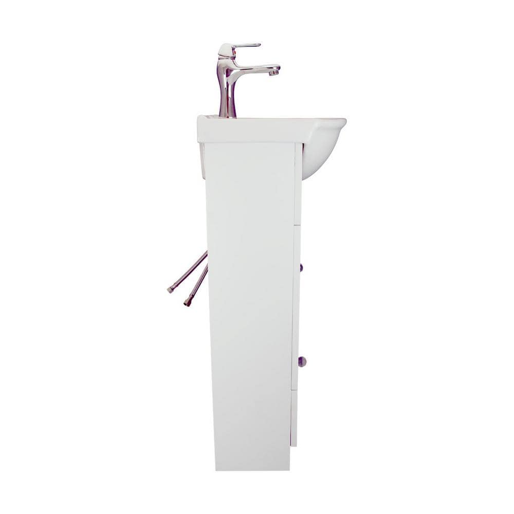 White 34.5" Porcelain and MDF Bathroom Vanity Sink
