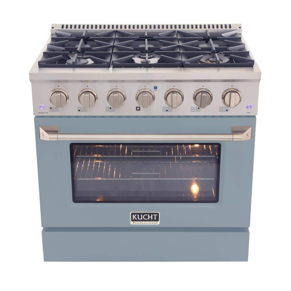 Kucht 36 in. 5.2 cu. ft. 6-Burners Dual Fuel Range Propane Gas in ...