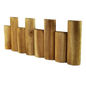 15 ft. Natural Stained Wood Flexible Garden Fence Edging Landscape Edging for Lawns, Gardens and Landscaping (10-Pack)
