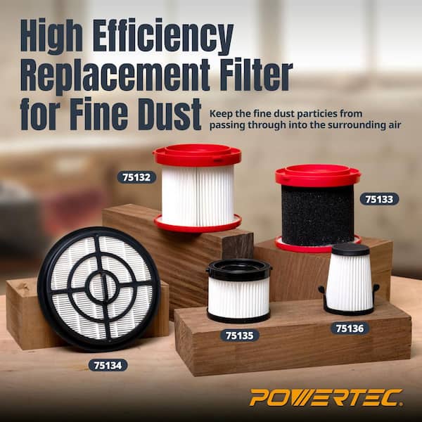 POWERTEC Wet Dry Vacuum HEPA Filter for Milwaukee M18 0885-20