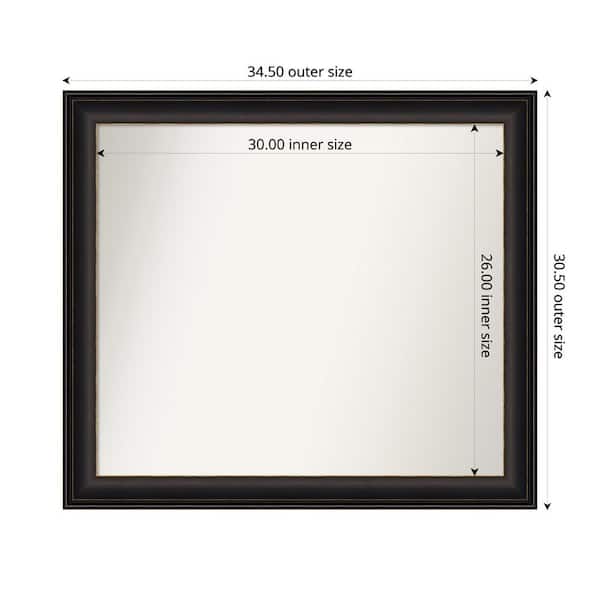 Amanti Art Trio Oil Rubbed Bronze 34.5 in. x 30.5 in. Custom Non-Beveled Recycled Polystyrene Framed Bathroom Vanity Wall Mirror