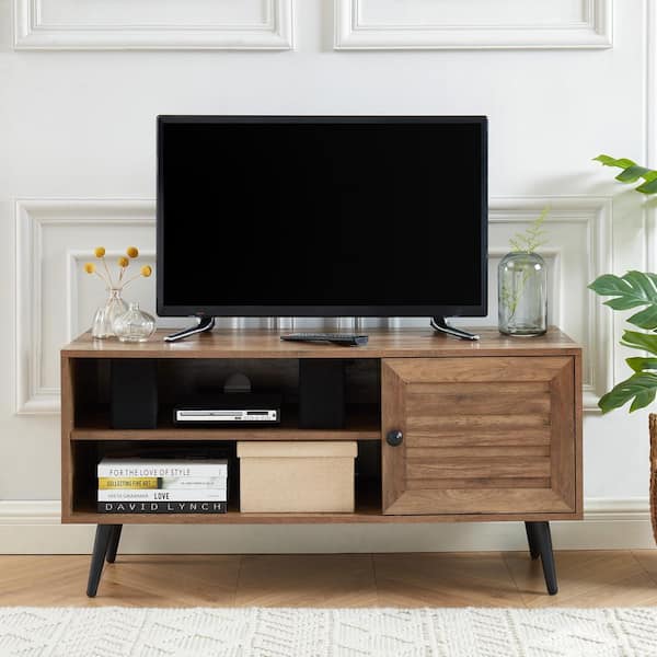 Edwin's Choice Tv Stand For Tvs Up To 48"-Rustic Oak