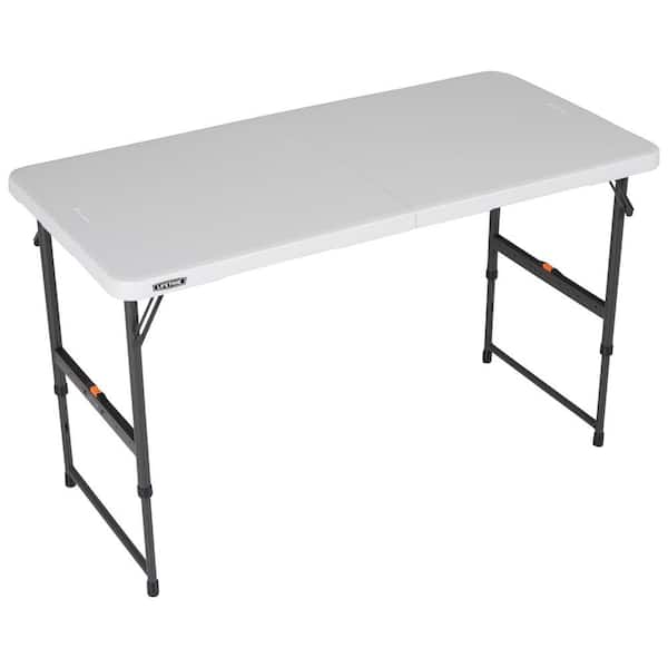 Lifetime 4 Ft One Hand Adjustable, 6 Foot Fold In Half Adjustable Height Table