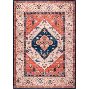 Carolyn Machine Washable Tribal Motif Rust 2 ft. x 3 ft. Accent Rug Area Rug