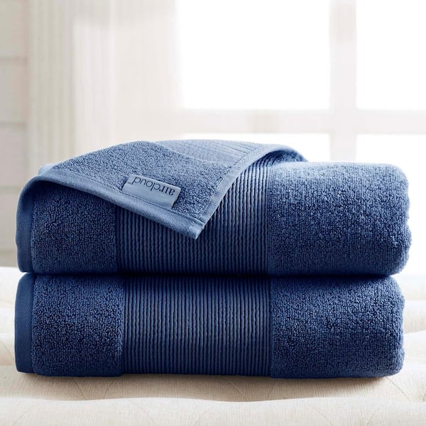 MODERN THREADS Air Cloud 2-Piece Navy Oversized Bath Sheet
