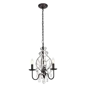 Timeless Home Byrd 15 in. W x 20 in. H 3-Light Oil Rubbed Bronze Pendant