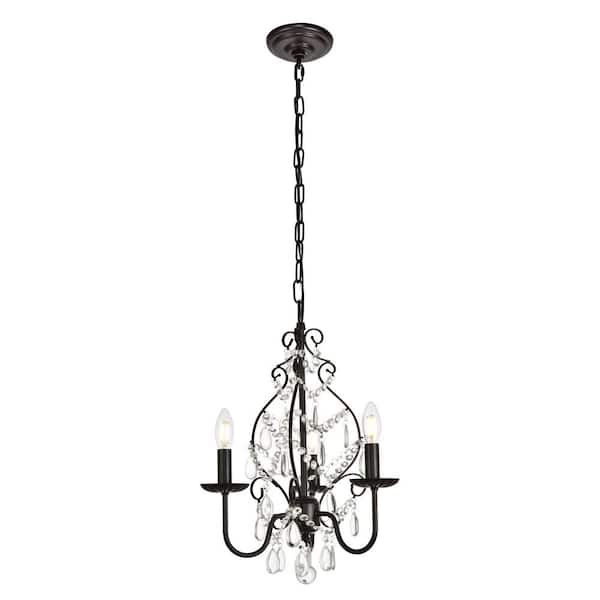 Unbranded Timeless Home Byrd 15 in. W x 20 in. H 3-Light Oil Rubbed Bronze Pendant