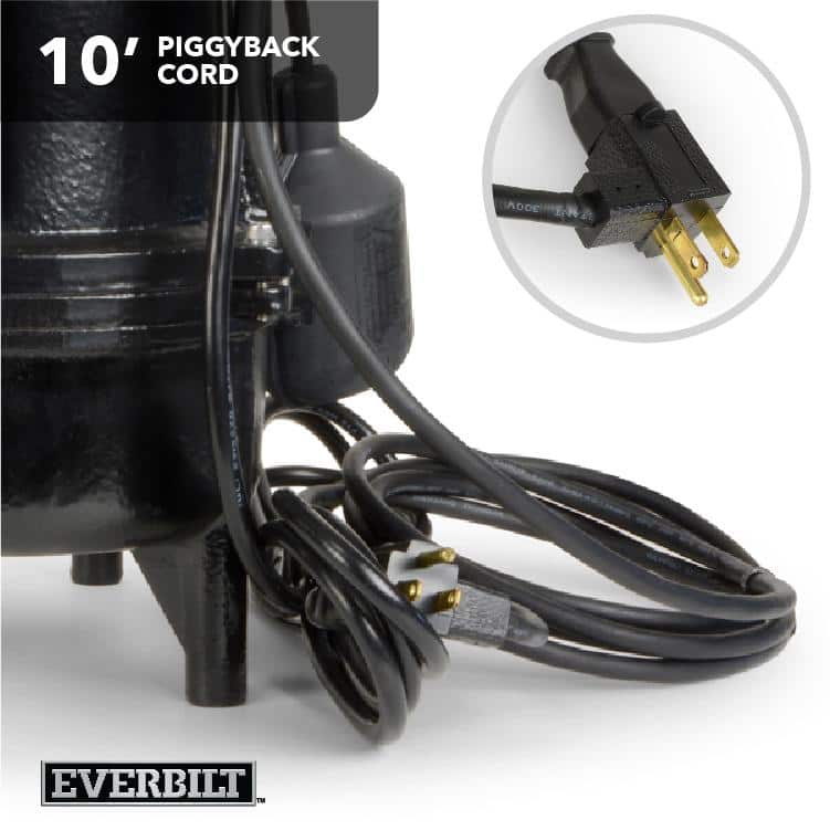 1/2 HP Black Cast Iron Sewage Ejector Pump