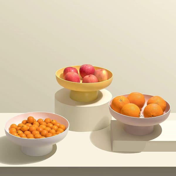 1 Piece Hollow Design Drainable Fruit Bowl Multi-Purpose Kitchen Countertop Storage Basket Stand Decor Centerpiece Set