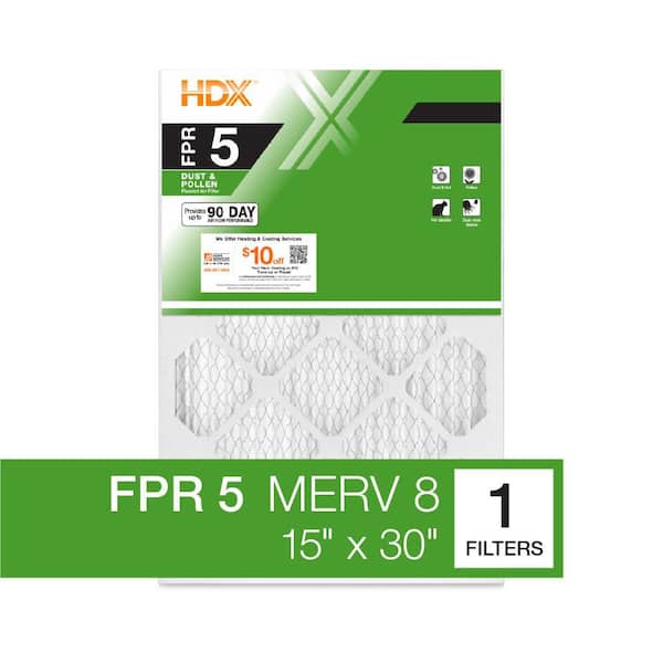 HDX 15 in. x 30 in. x 1 in. Standard Pleated Air Filter FPR-5, MERV-8