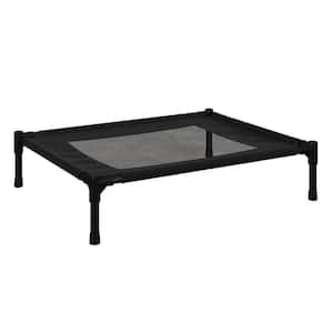 Elevated Dog Bed-30 in. x 24 in. Black Portable Pet Bed with Non-Slip Feet- Indoor/Outdoor Dog Cot or Puppy Bed for Pets