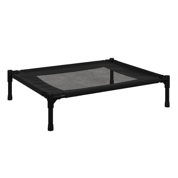 Petmaker Elevated Dog Bed-30 in. x 24 in. Black Portable Pet Bed with Non-Slip Feet- Indoor/Outdoor Dog Cot or Puppy Bed for Pets