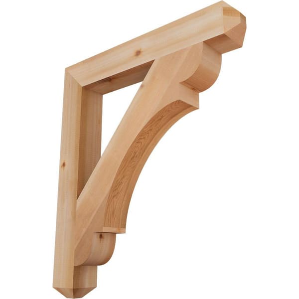 Ekena Millwork 3.5 in. x 32 in. x 28 in. Western Red Cedar Olympic Craftsman Smooth Bracket