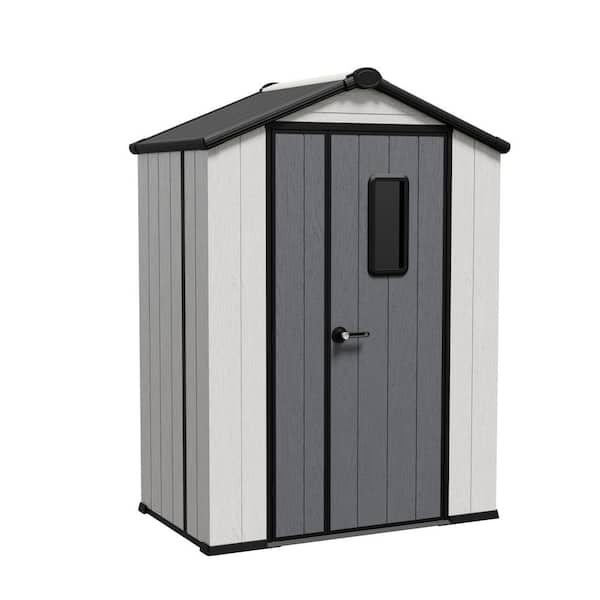 5 ft. x 3 ft. Outdoor Resin Storage Shed with Slanted Roof and Solid Floor (15 sq. ft. )