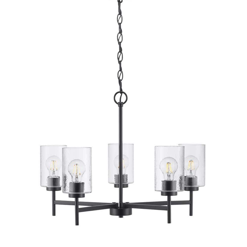 Progress Lighting Zombra 24 in. 5-Light Matte Black Chandelier