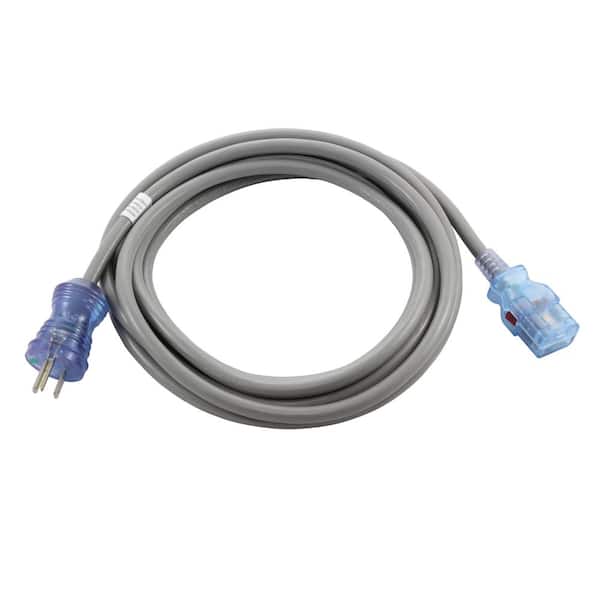 AC WORKS AC Connectors 15 ft. 14/3 SJTW 15 Amp Hospital/Medical Grade Power Cord with Locking IEC C19