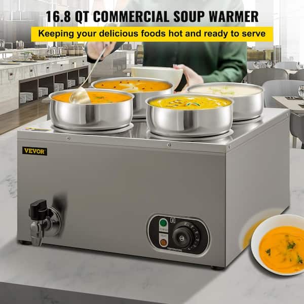 VEVOR Commercial Soup Warmer 7.4 qt. 300-Watt Electric Food Warmer  Stainless Steel Countertop Soup Pot Bain Marie Food Warmer  TTDG7LBWTT0000001V1 - The Home Depot