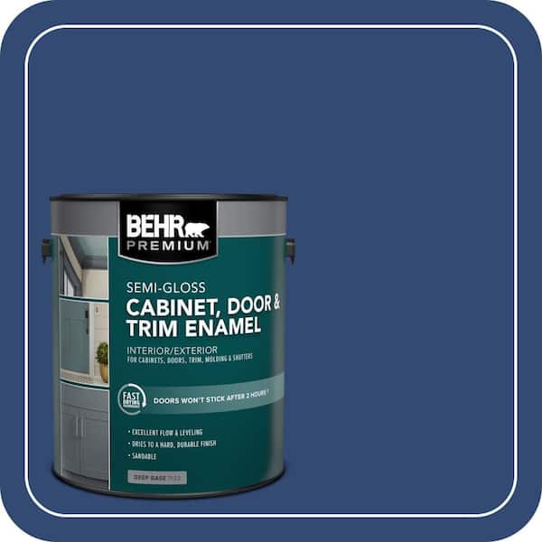 1 gal. #S-H-580 Navy Blue Semi-Gloss Enamel Interior/Exterior Cabinet, Door & Trim Paint