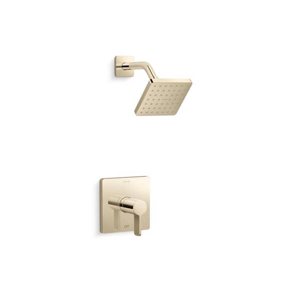 KOHLER Parallel Rite-Temp Single Handle Shower Trim Kit With Lever Handle 2.5 GPM in Vibrant French Gold